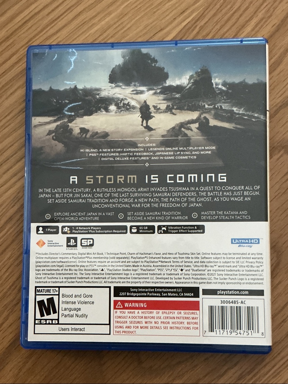 Sony PS5 Ghost of Tsushima Director's Cut - White & Black Cover, Blue Case - Picture 2 of 4